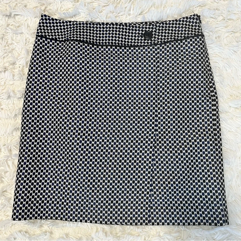 Ann Taylor Women's Black and Blue Plaid Pencil Office Skirt Size 10-Fall Winter - Picture 12 of 12